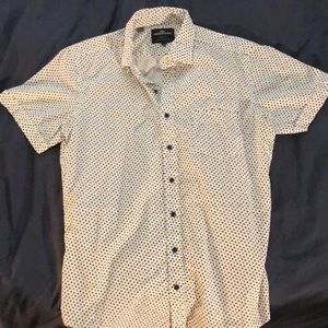 Rodd & Gunn white with blue dot button-up